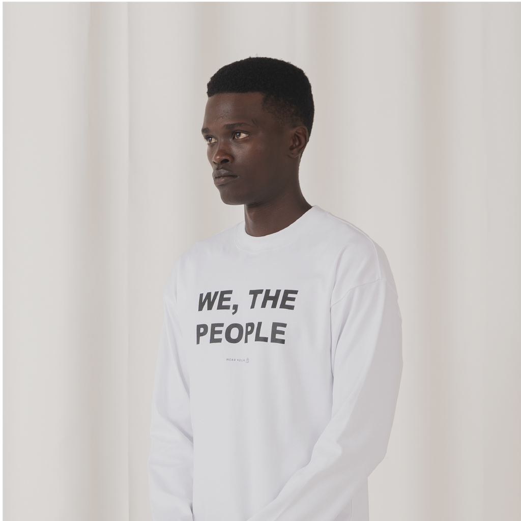 WE, THE PEOPLE LONG SLEEVE T-SHIRT - WHITE
