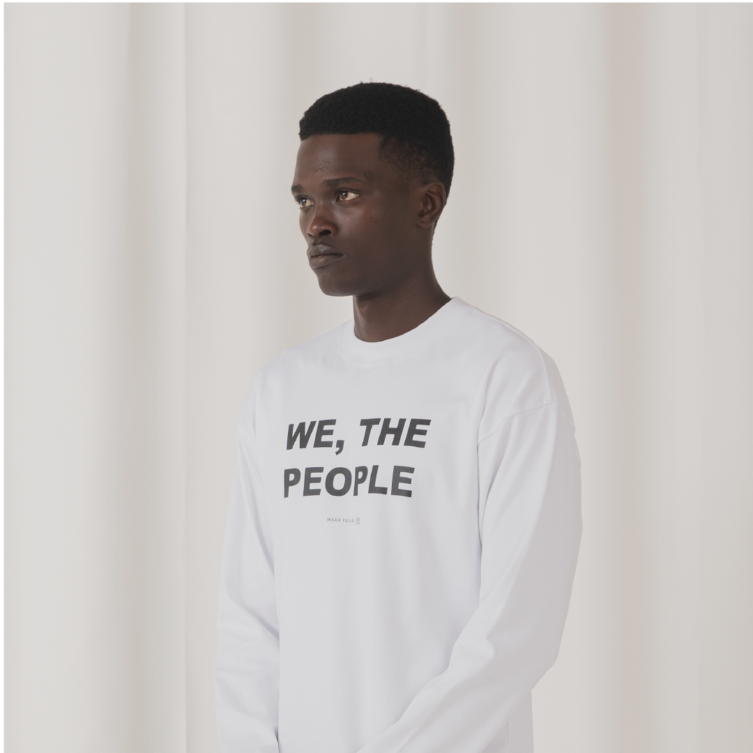 WE, THE PEOPLE LONG SLEEVE T-SHIRT - WHITE