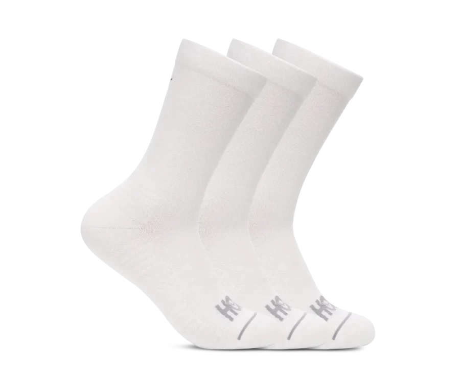 HOKA Crew Run Sock 3-Pack - White