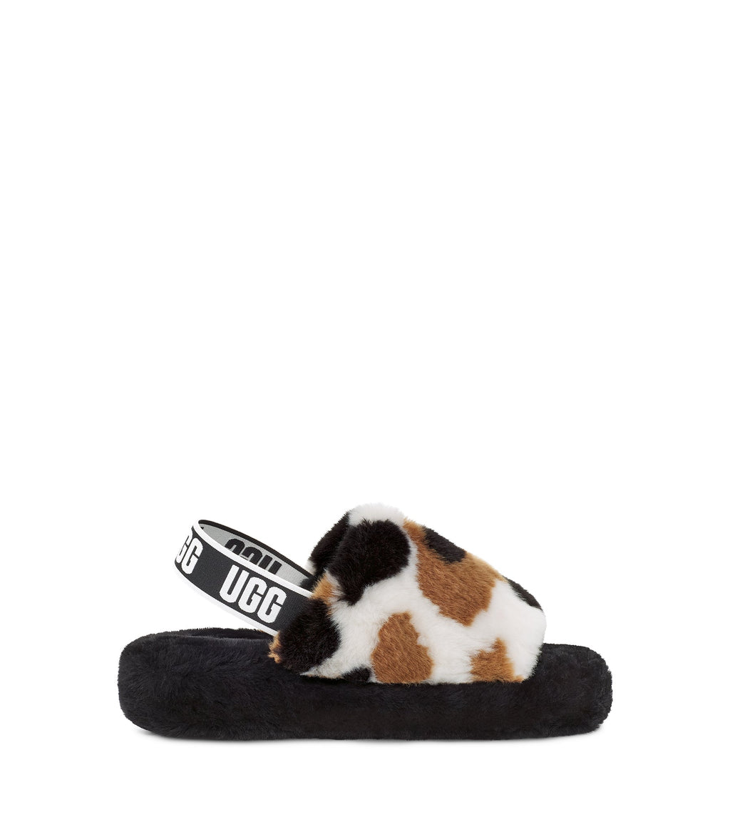 UGG - Womens Fluff Yeah Cow Print Slide