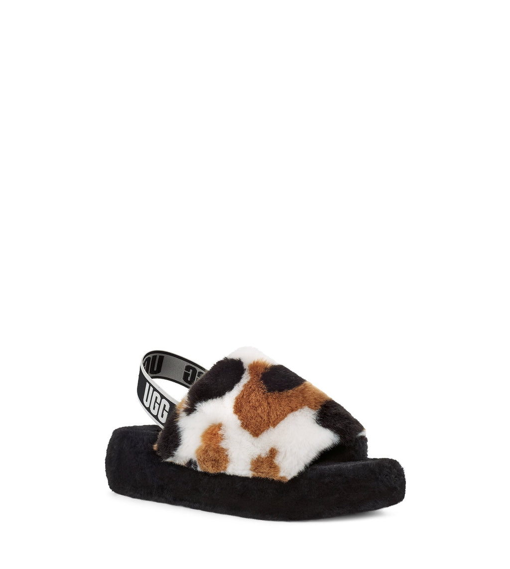 UGG - Womens Fluff Yeah Cow Print Slide