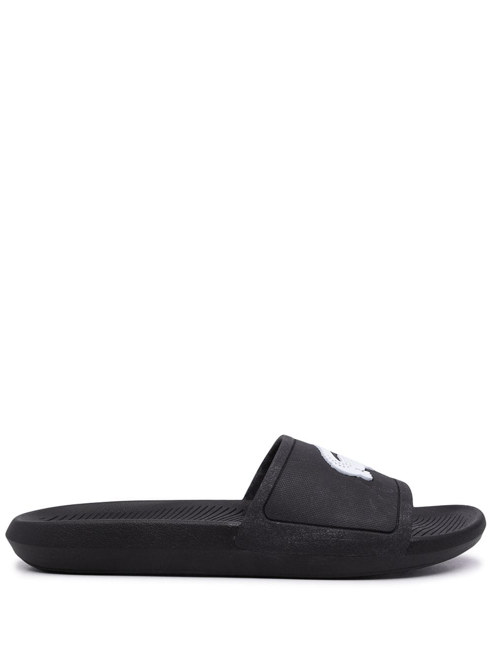 LACOSTE LOGO-PRINT OPEN TOE SLIDES