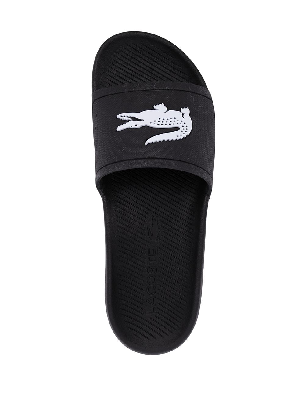 LACOSTE LOGO-PRINT OPEN TOE SLIDES