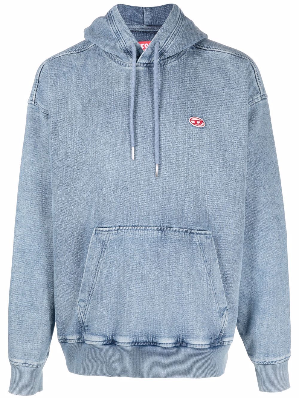 DIESEL LOGO PATCH DENIM HOODIE