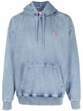 DIESEL LOGO PATCH DENIM HOODIE