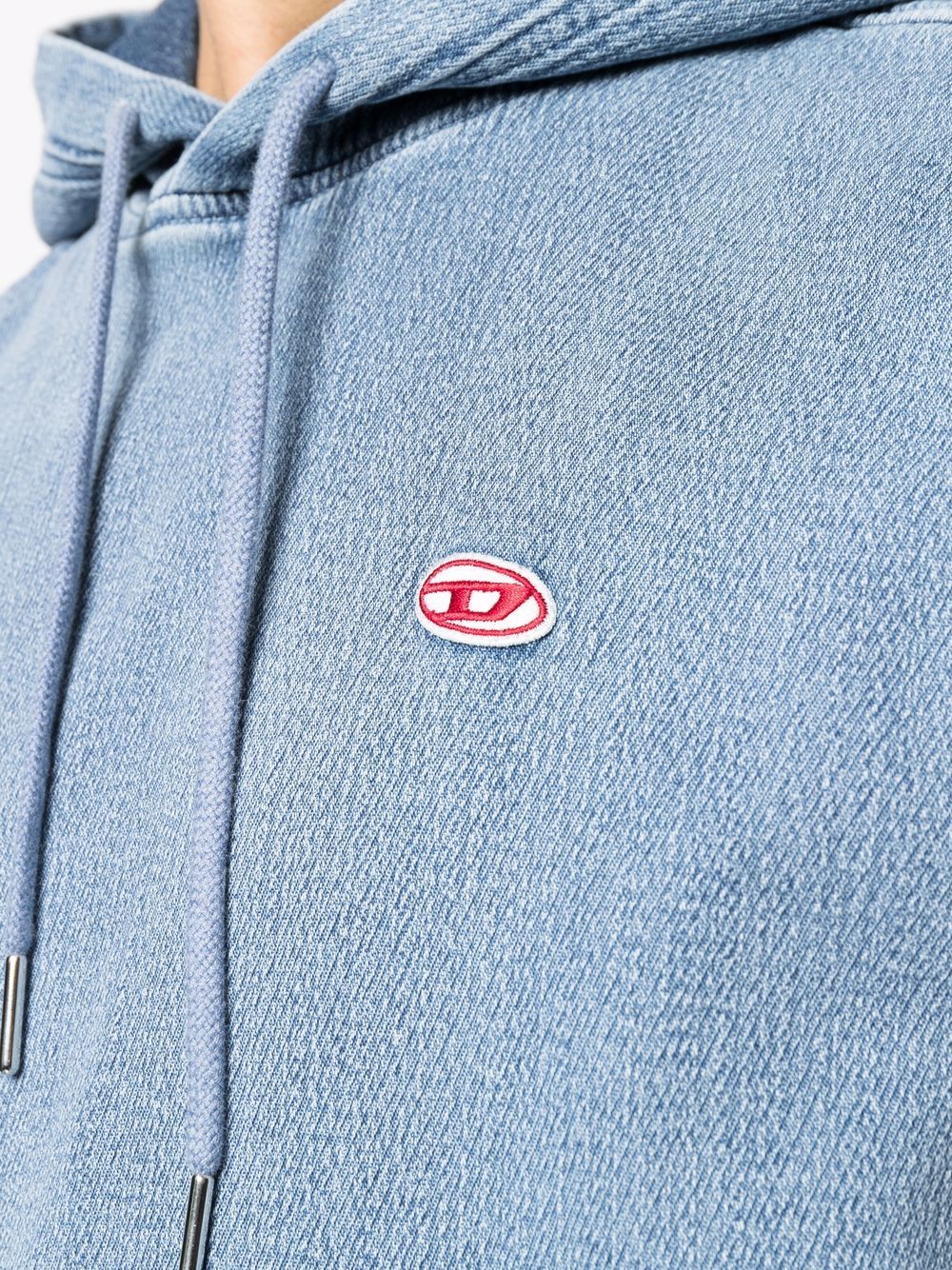DIESEL LOGO PATCH DENIM HOODIE