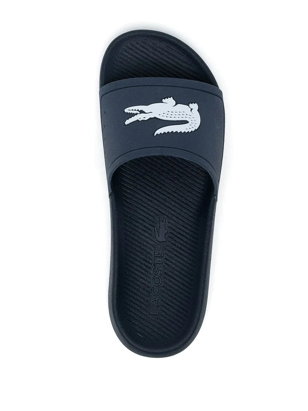 LACOSTE LOGO-PRINT OPEN TOE SLIDES