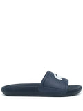 LACOSTE LOGO-PRINT OPEN TOE SLIDES