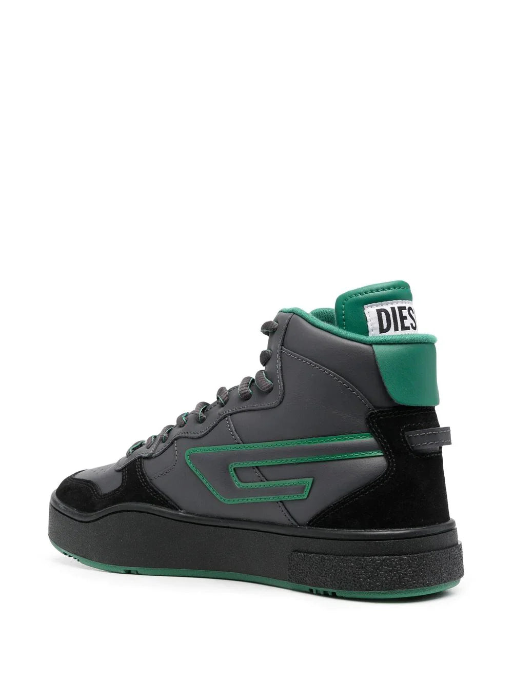 DIESEL LOGO-PATCH HIGH-TOP SNEAKERS