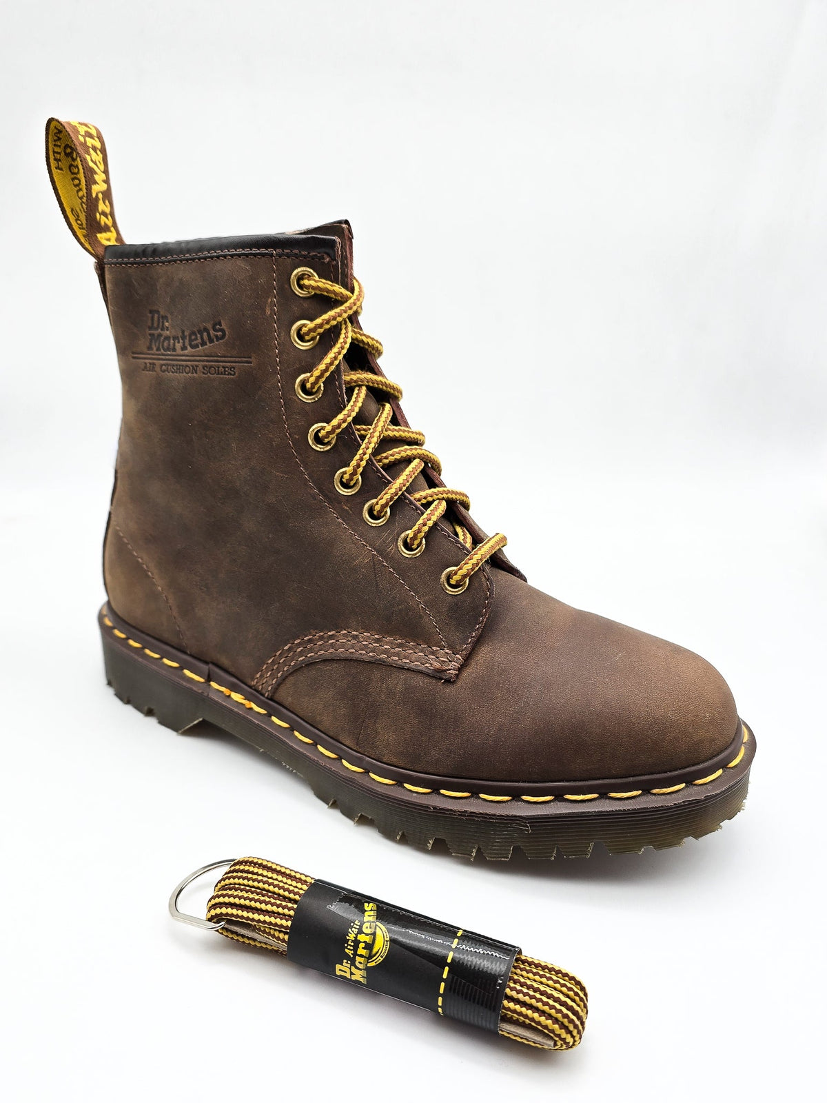 DR. MARTENS ROUND SHOE LACES BROWN + YELLOW 140cm