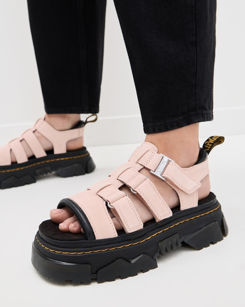 DR. MARTENS MATTISON 3-STRAP LIGHT PINK SUEDE