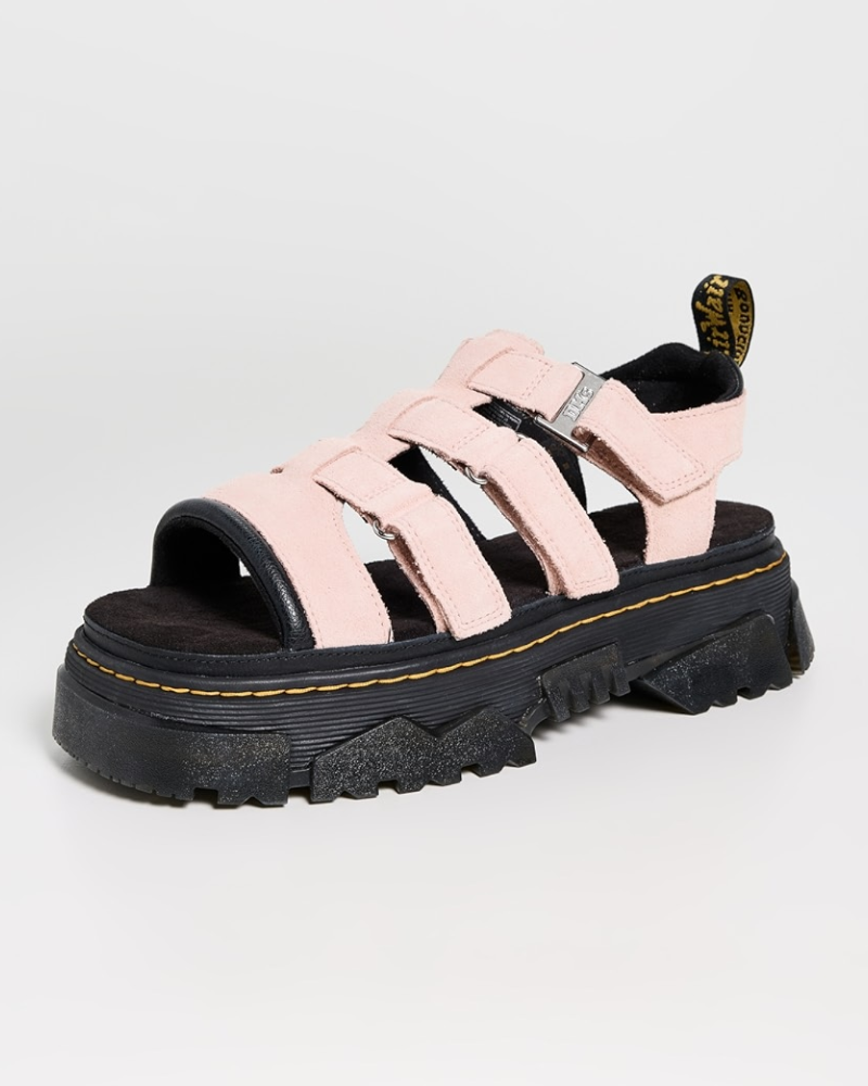 DR. MARTENS MATTISON 3-STRAP LIGHT PINK SUEDE