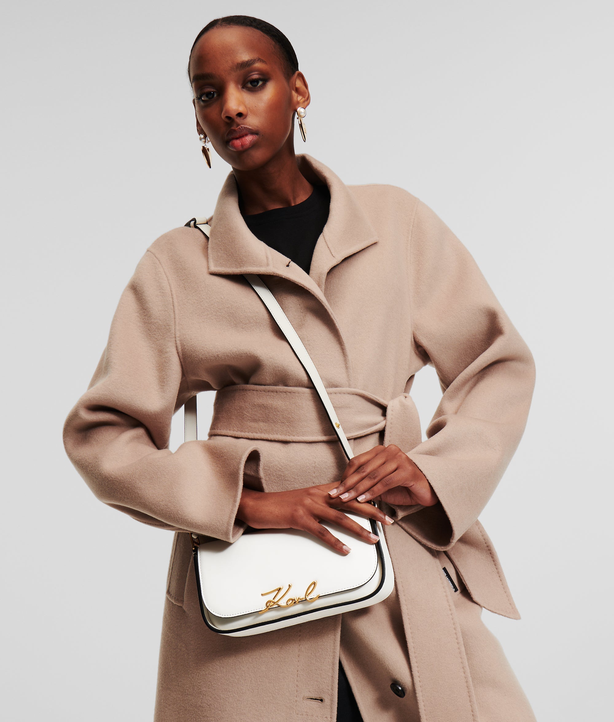 K/Signature two-way crossbody bag