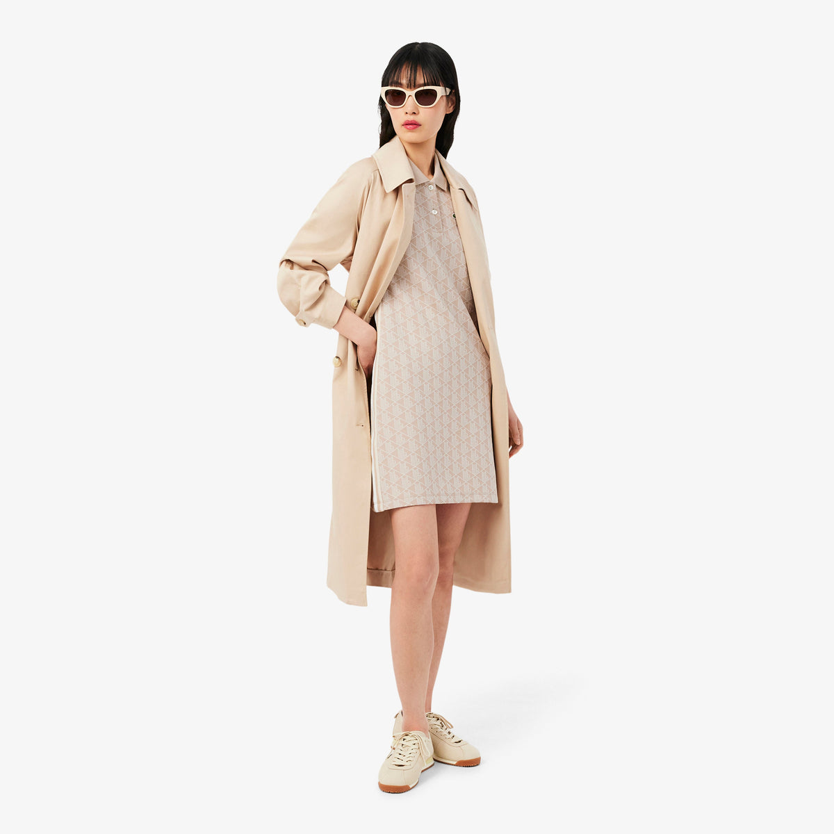 Slim Fit Monogram Jacquard Polo Dress