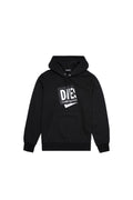 DIESEL HOODIE WITH FOLDED JACQUARD LABEL
