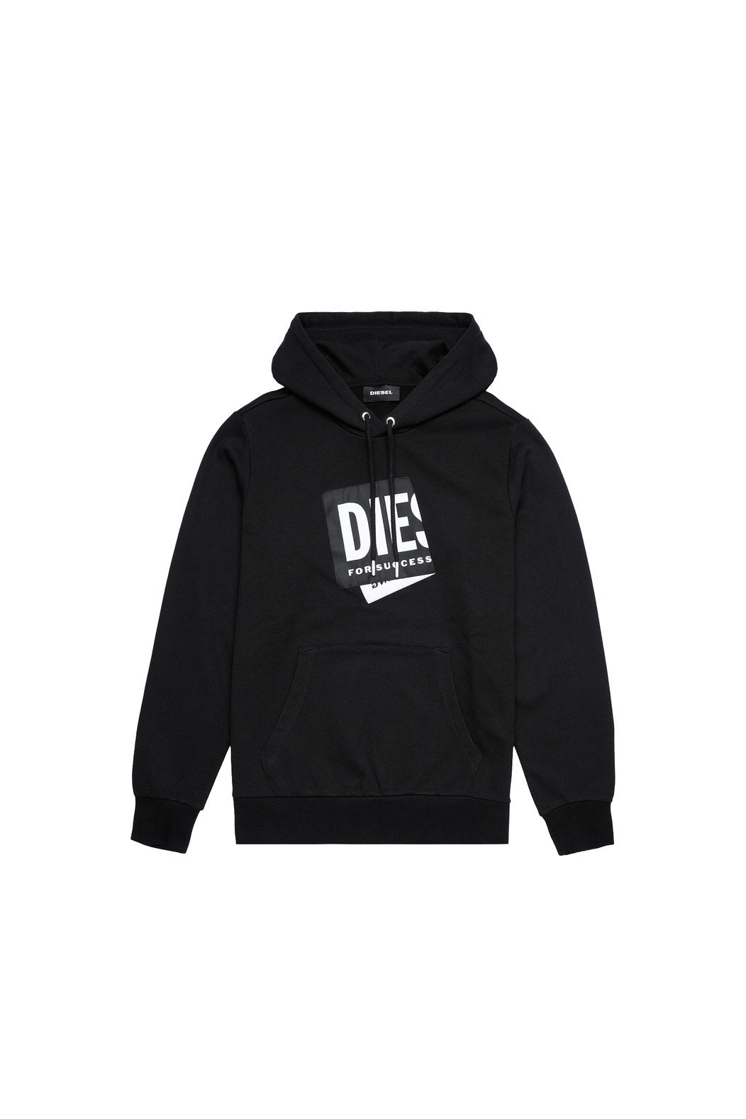 DIESEL HOODIE WITH FOLDED JACQUARD LABEL