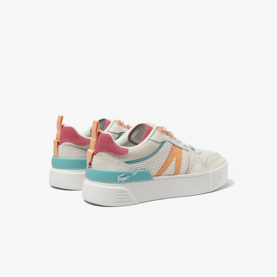 LACOSTE WOMEN'S L002 LEATHER HEEL POP TRAINERS