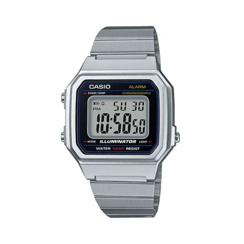 CASIO RETRO LIMITED ED. DIGITAL SILVER STAINLESS STEEL WATCH