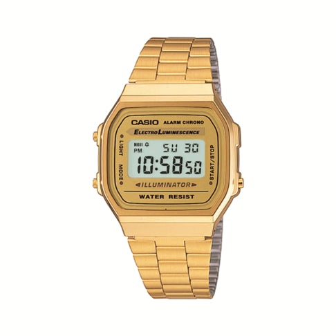 CASIO RETRO DIGITAL STEEL GOLD TONE WATCH