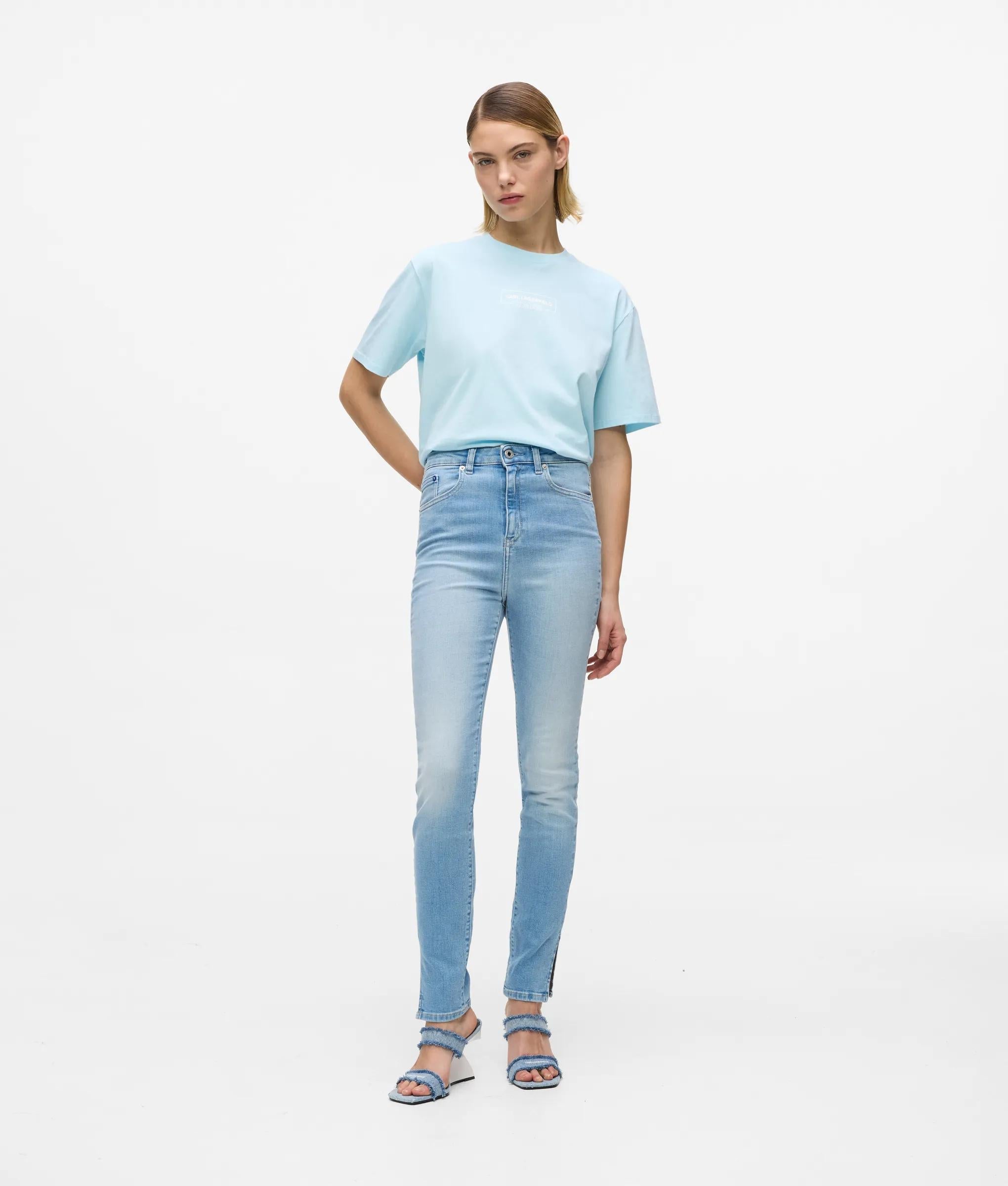 Waverly twin strap denim heeled sandals