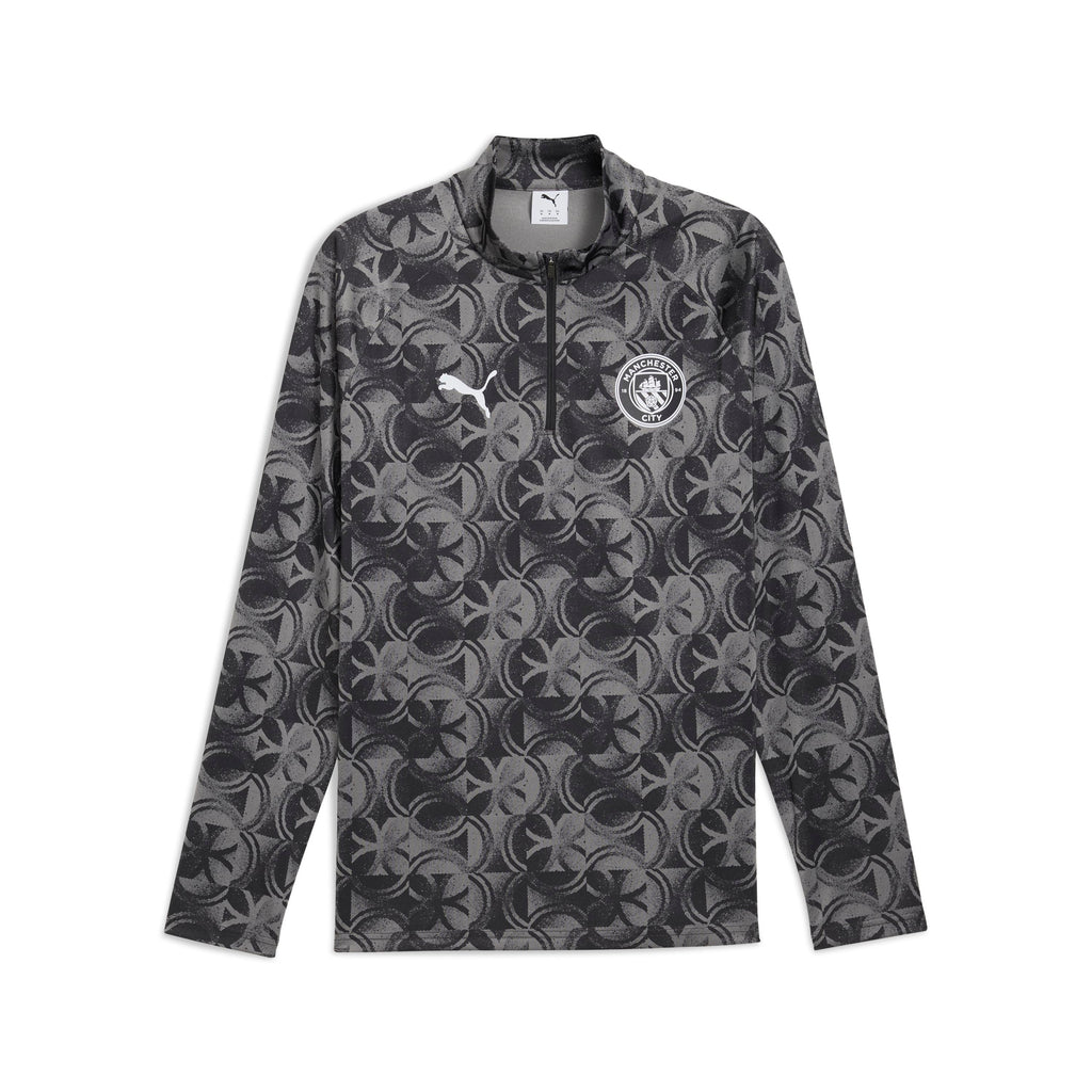 Puma Manchester City Warm Up 1/4 Zip Top  Black-Flat Dark Gray