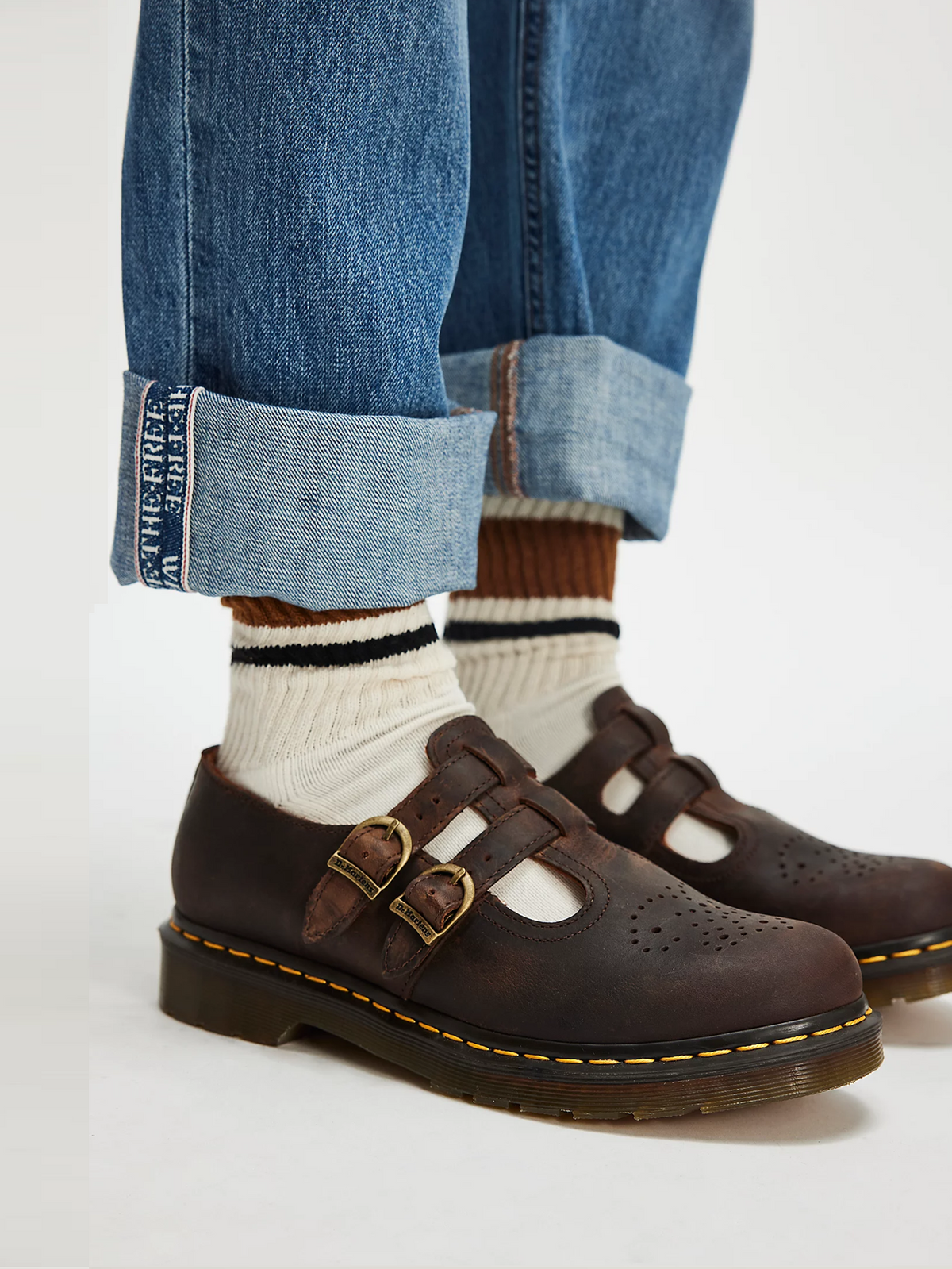 DR. MARTENS 8065 AZTEC CRAZY HORSE LEATHER MARY JANE BROWN