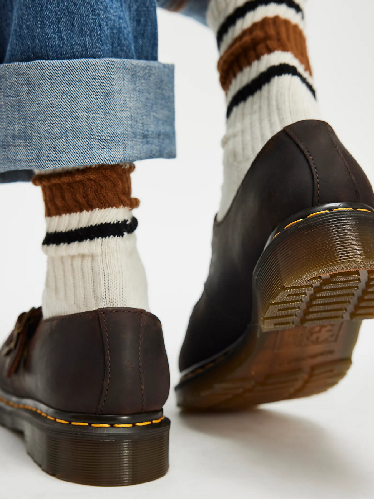 DR. MARTENS 8065 AZTEC CRAZY HORSE LEATHER MARY JANE BROWN