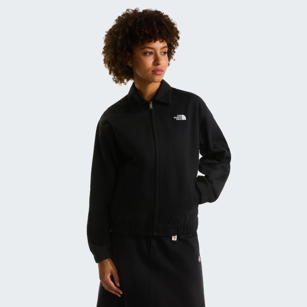 WOMEN'S TWILL COLLARED JACKET
