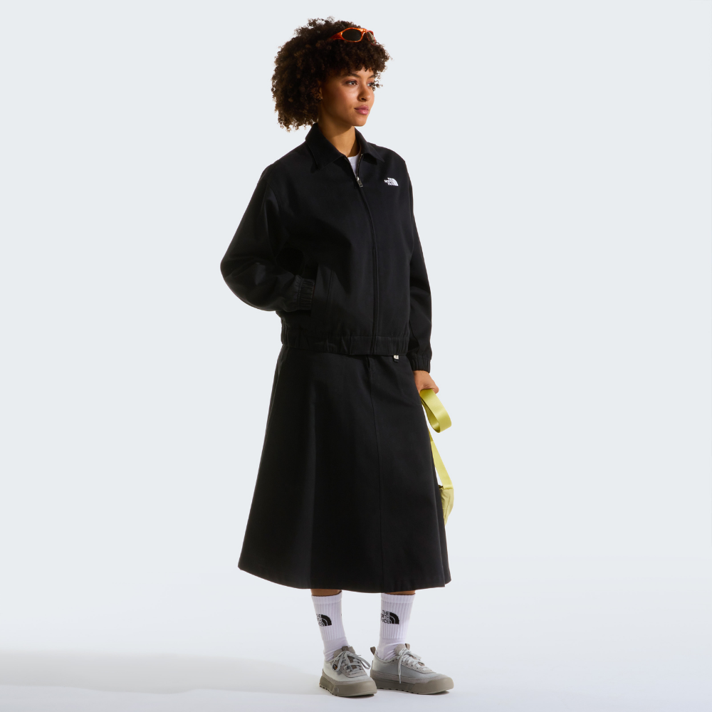 WOMEN'S TWILL COLLARED JACKET