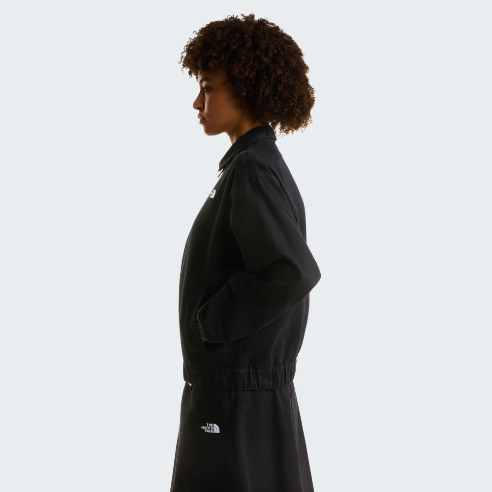 WOMEN'S TWILL COLLARED JACKET