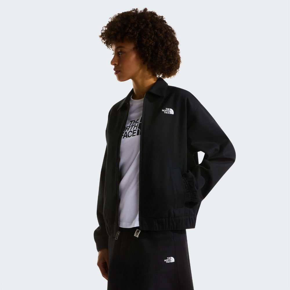 WOMEN'S TWILL COLLARED JACKET