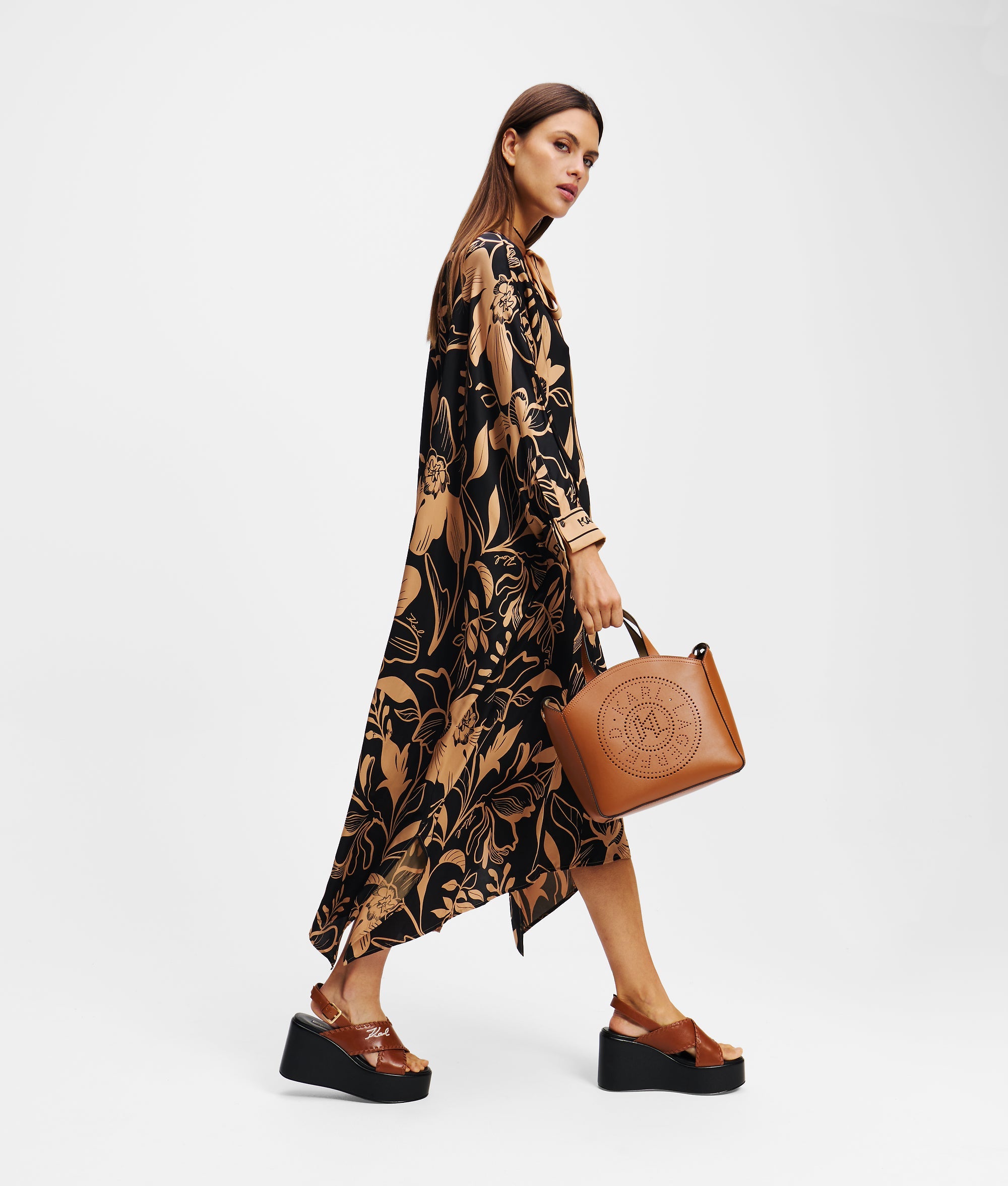 K/Circle perforated small tote bag