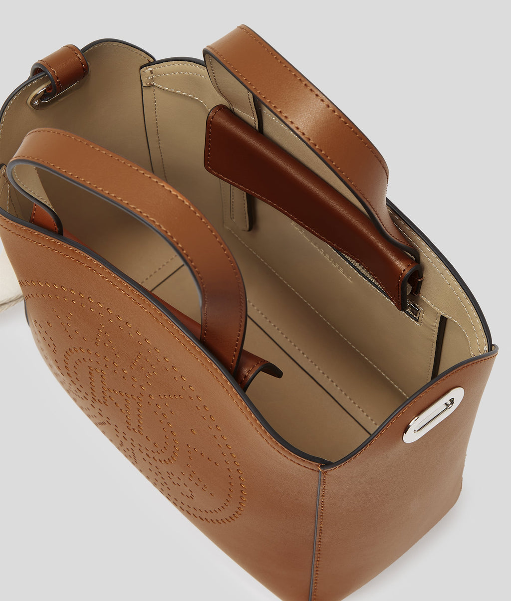 K/Circle perforated small tote bag