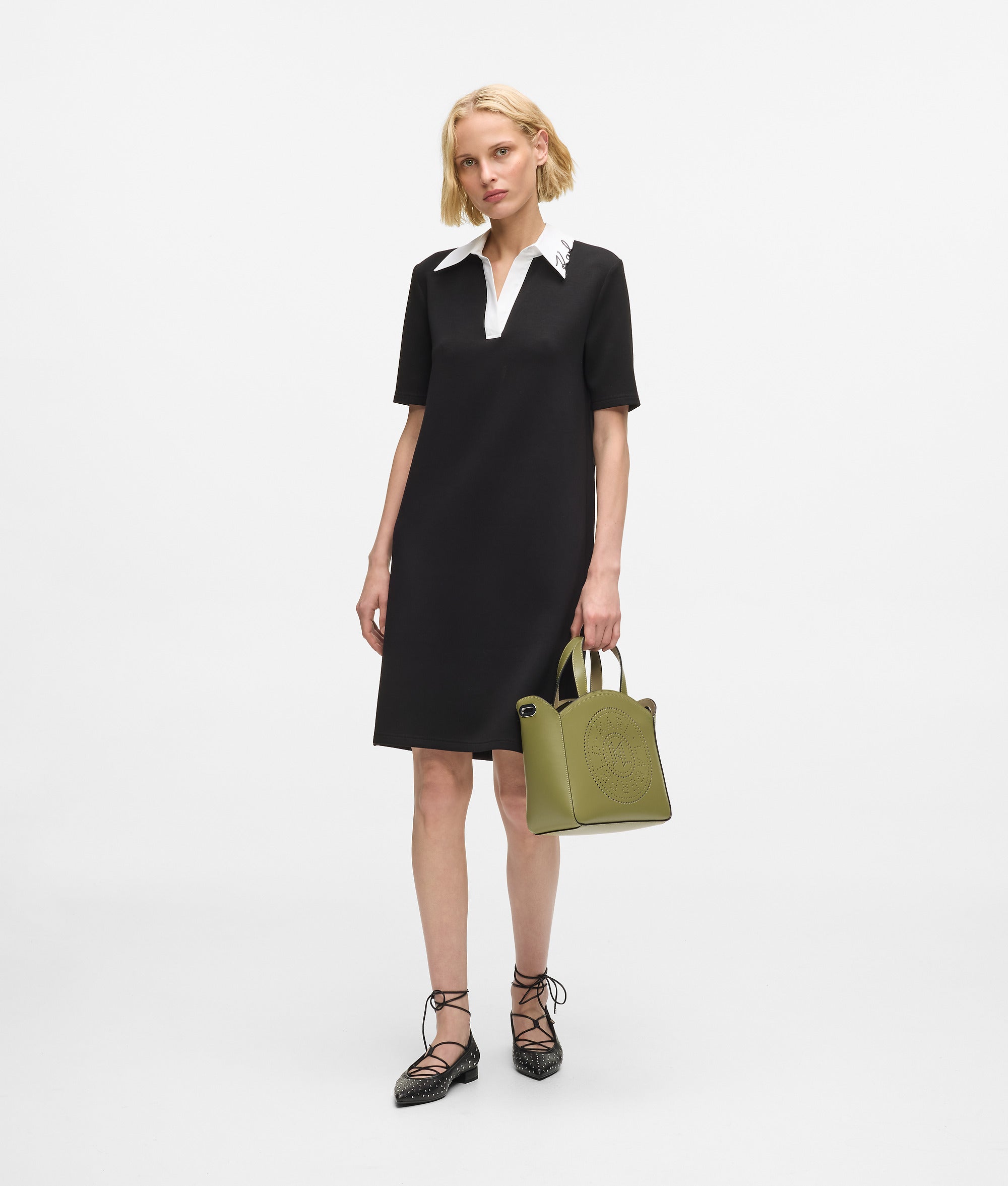 K/Circle perforated small tote bag
