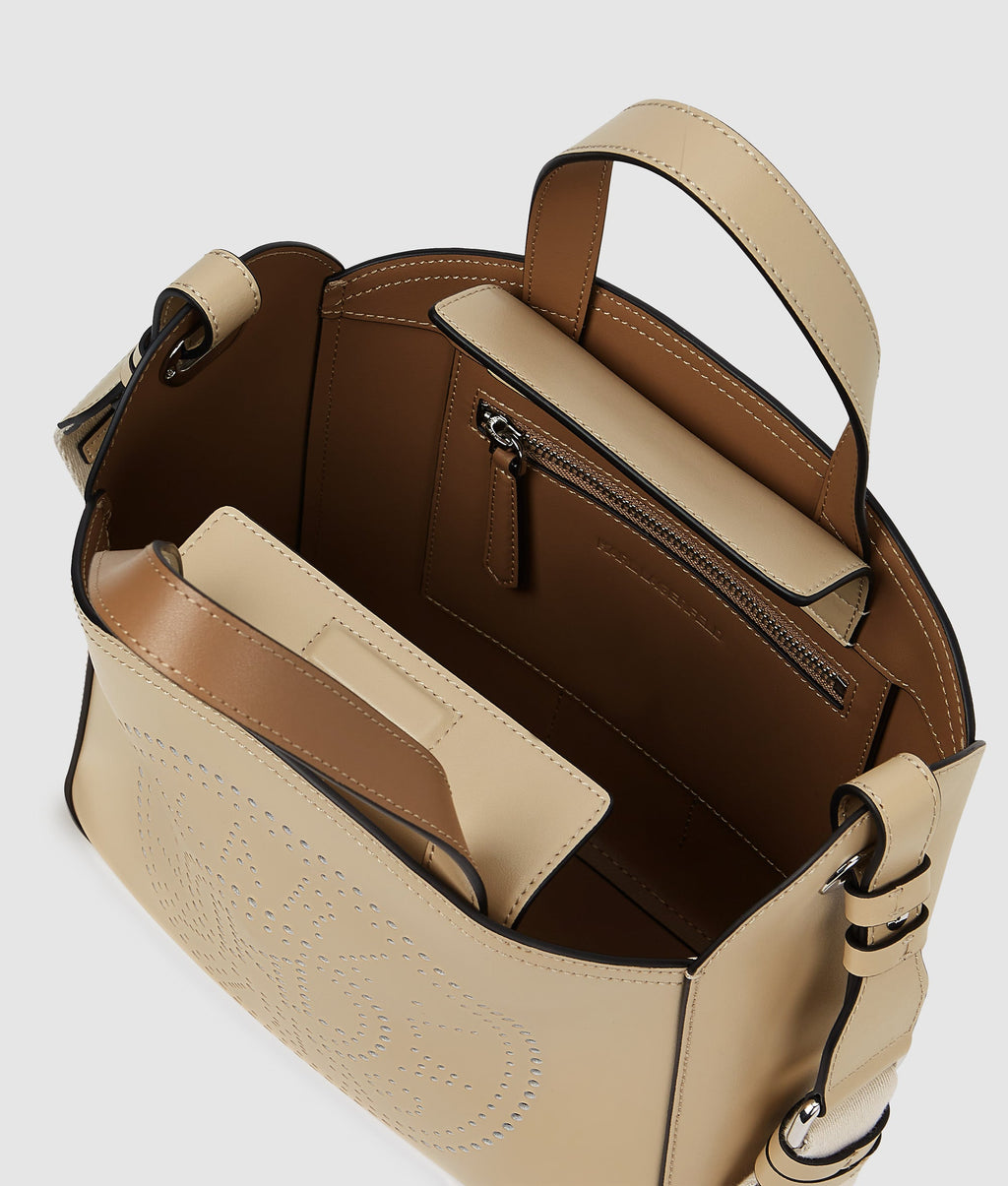 K/Circle perforated small tote bag