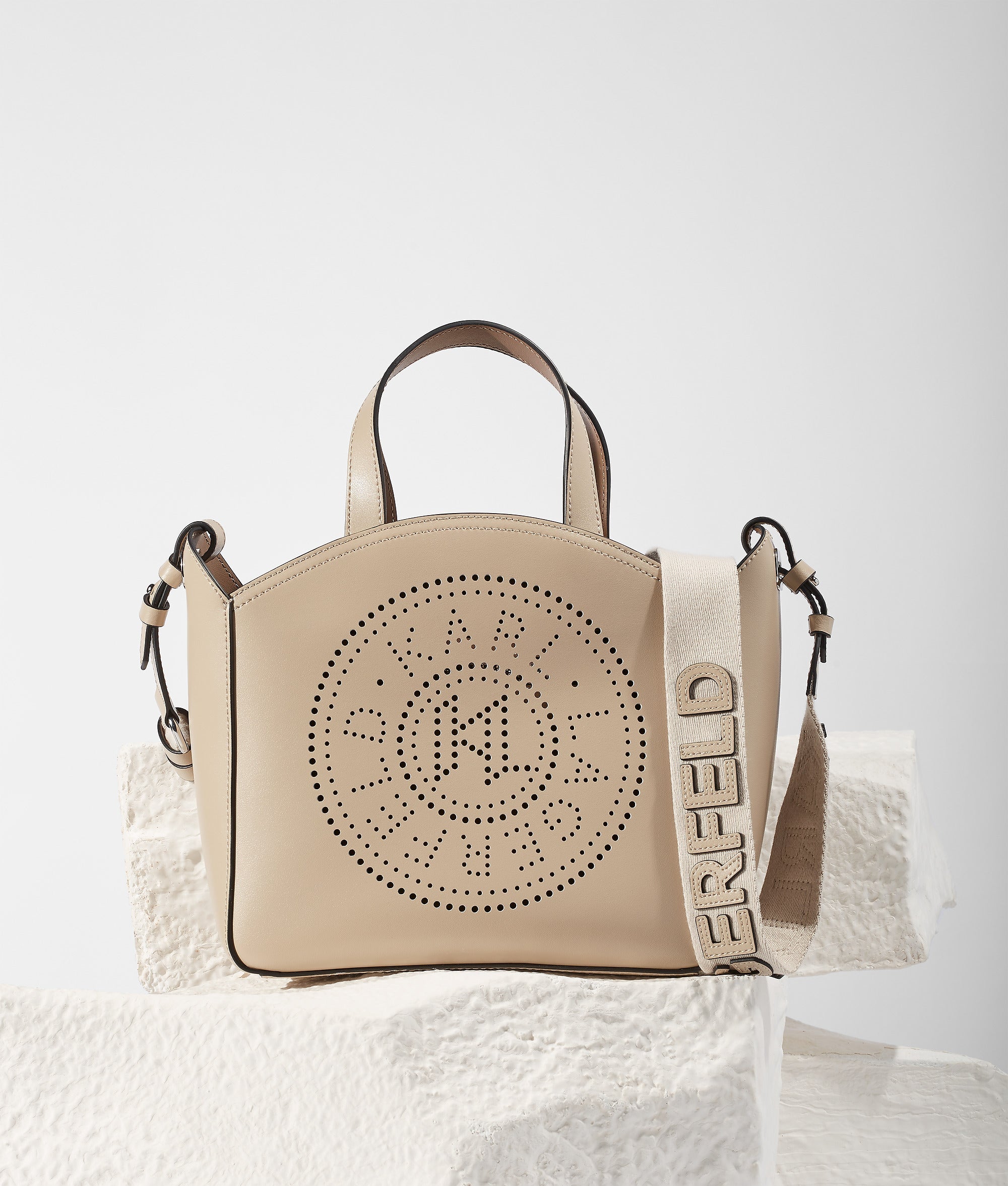 K/Circle perforated small tote bag