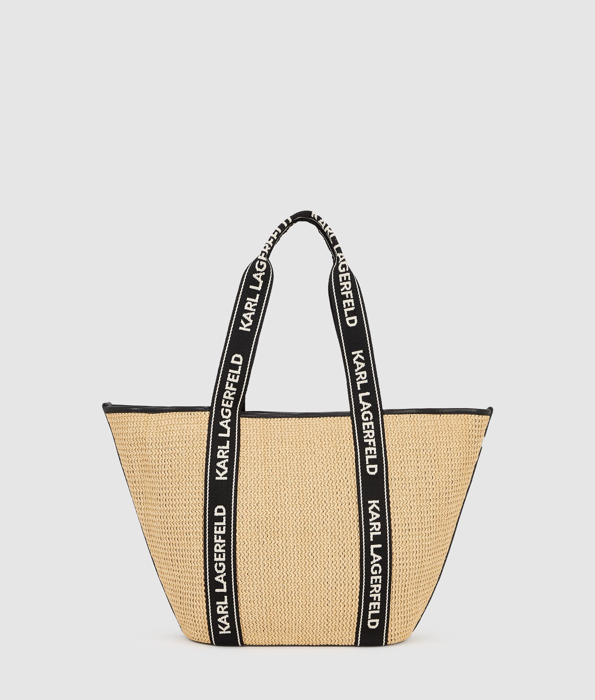 Logo woven beach tote bag