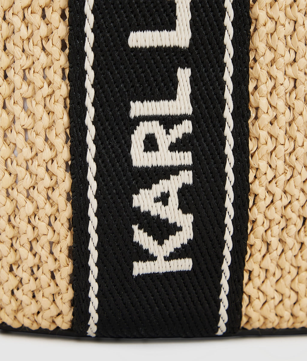 Logo woven beach tote bag