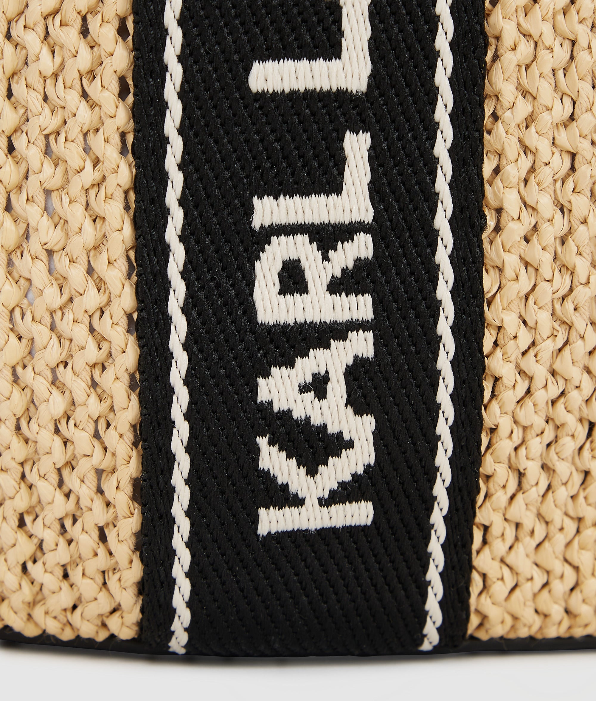 Logo woven beach tote bag