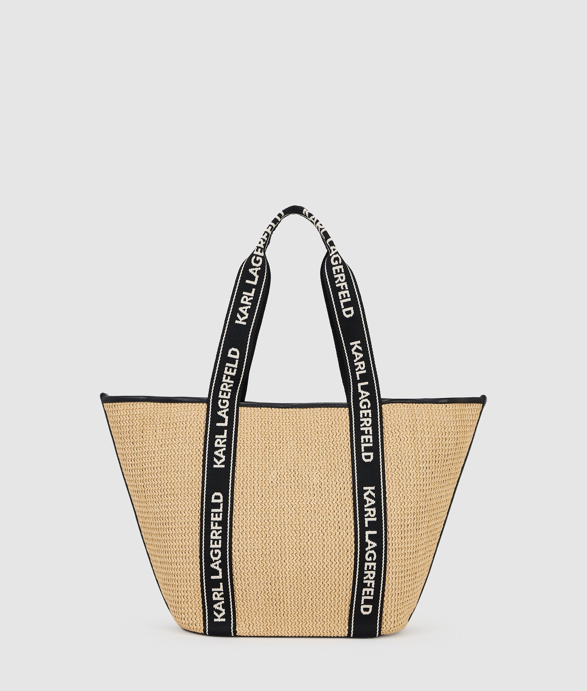 Logo woven beach tote bag