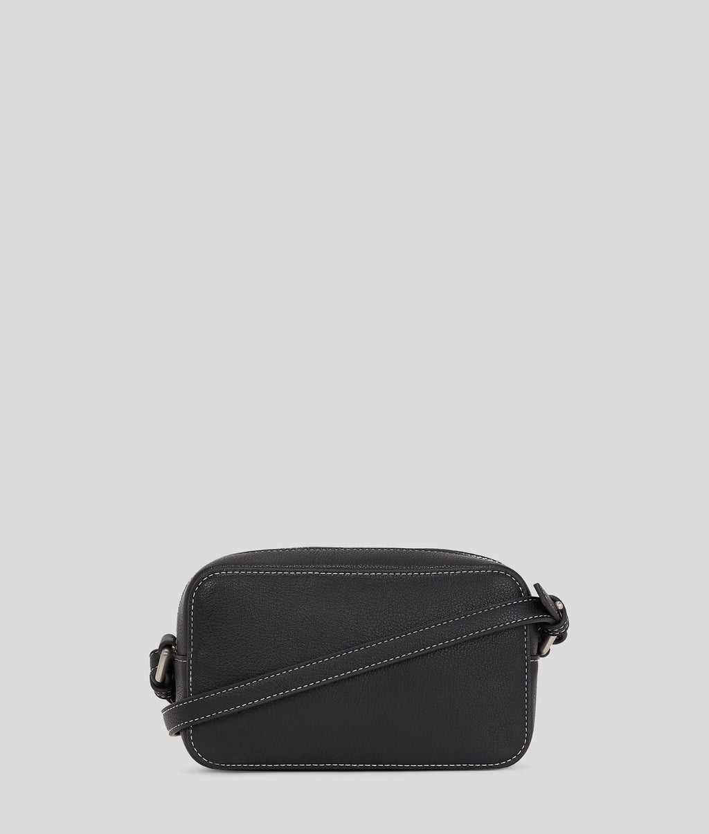 Metal logo camera bag