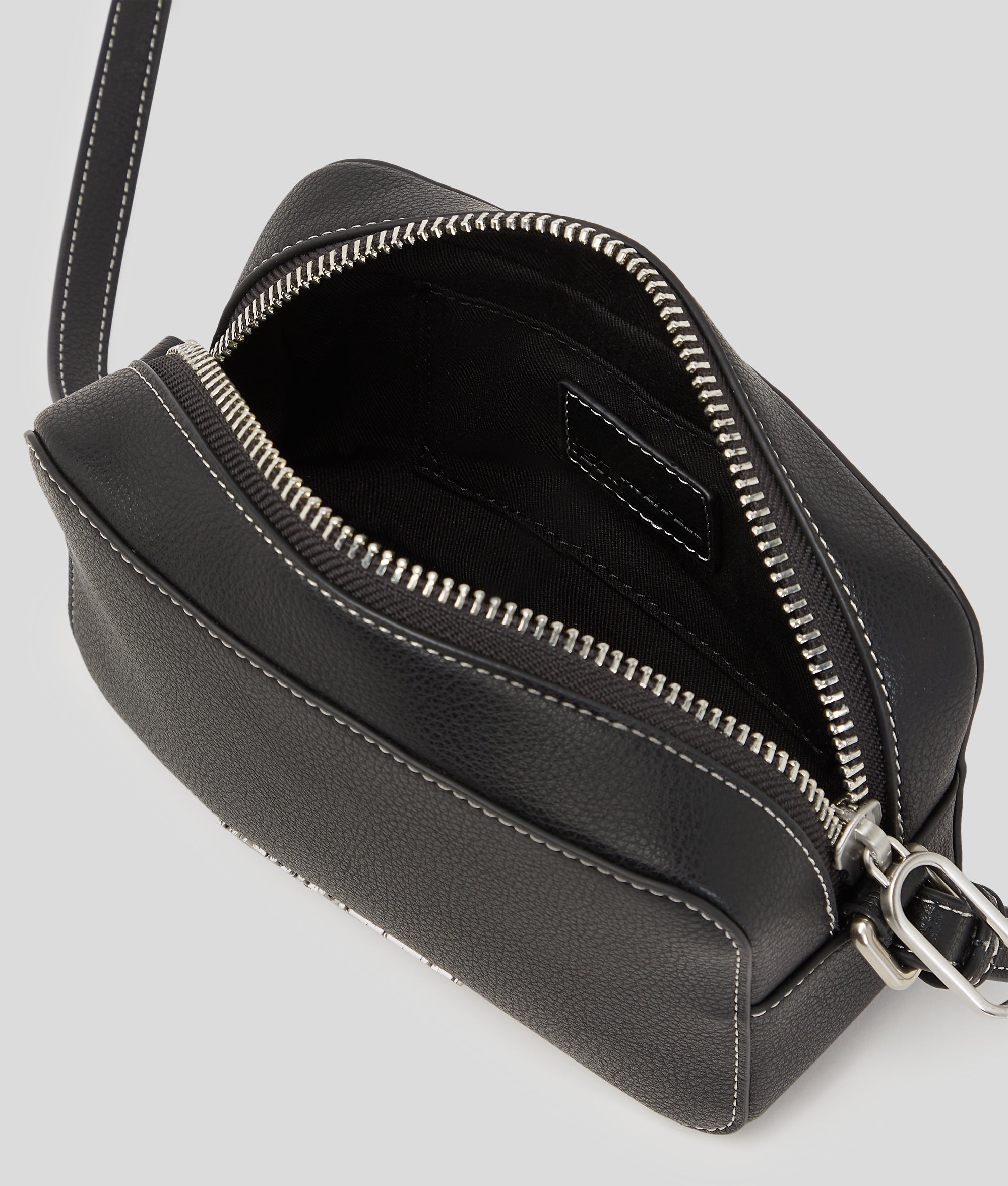Metal logo camera bag