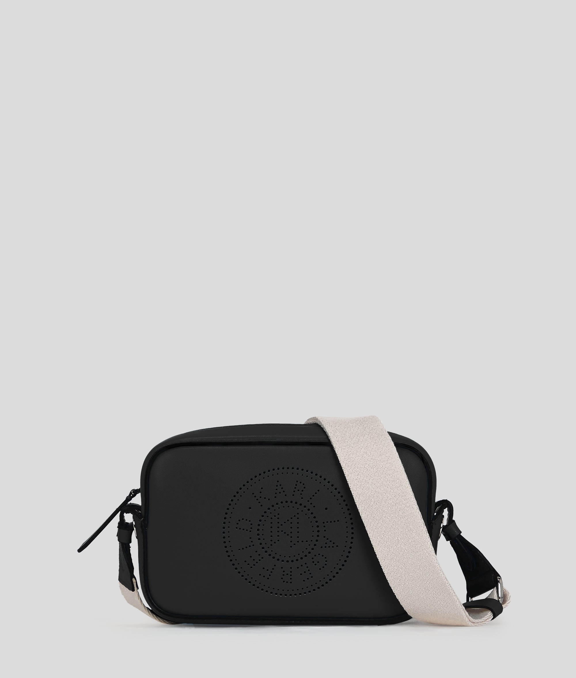 K/Circle perforated crossbody bag