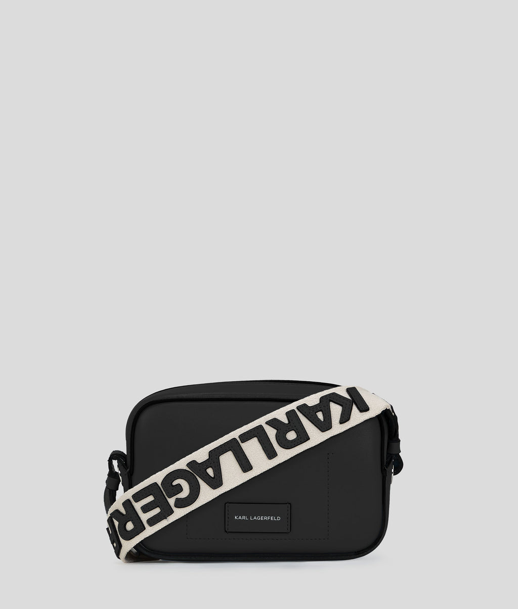K/Circle perforated crossbody bag