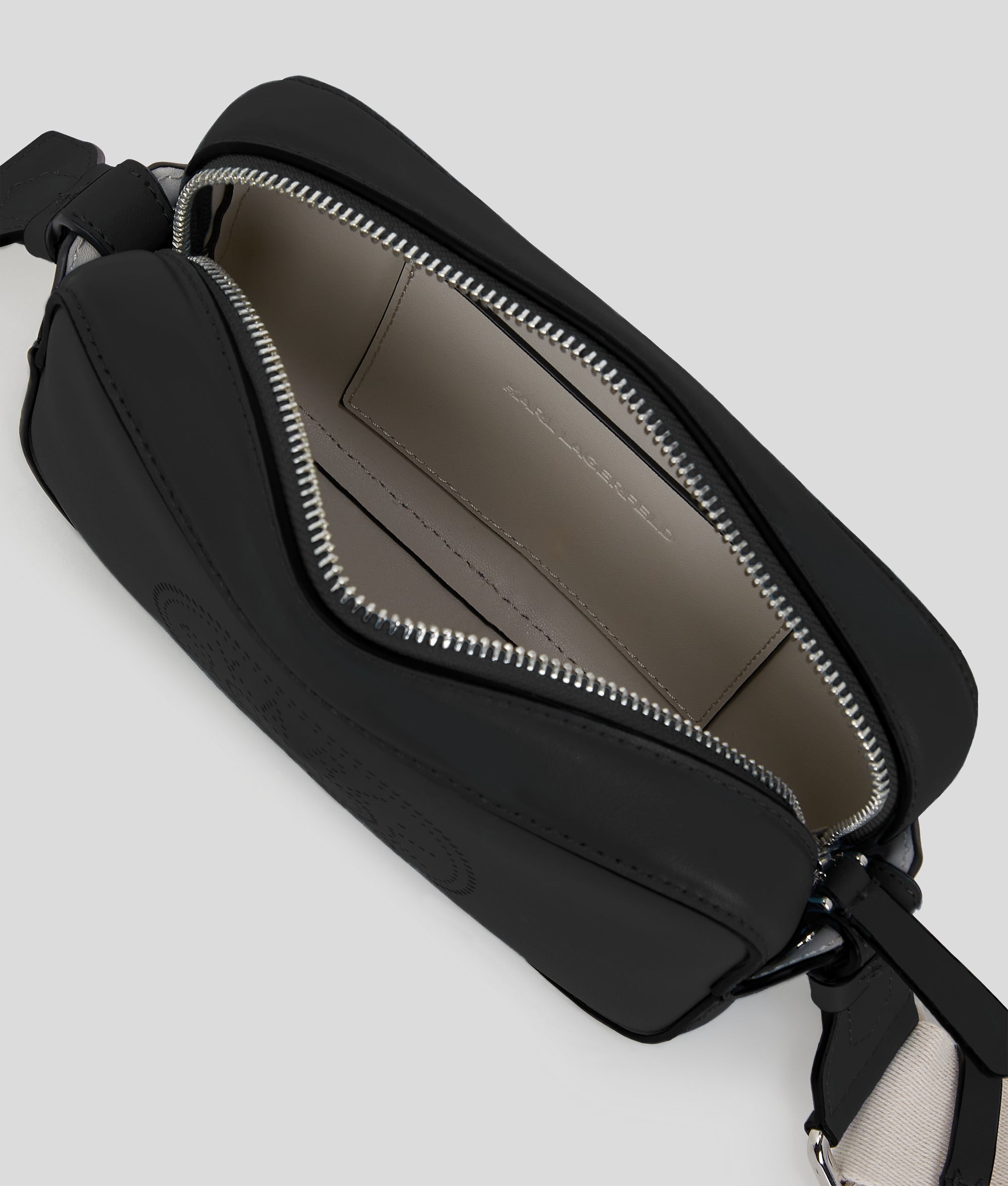 K/Circle perforated crossbody bag