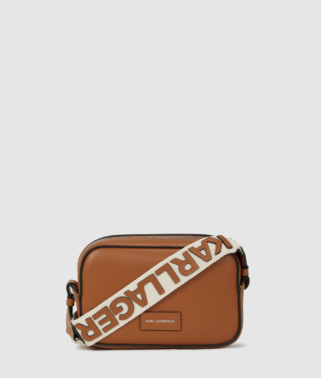 K/Circle perforated crossbody bag