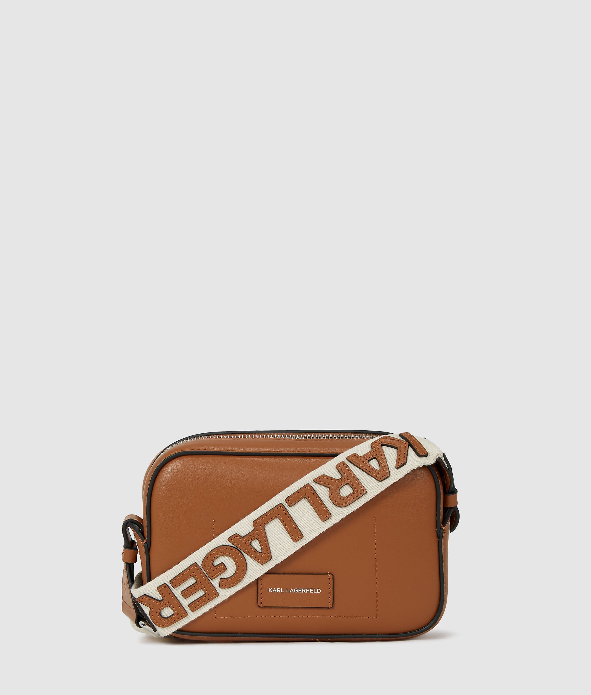 K/Circle perforated crossbody bag