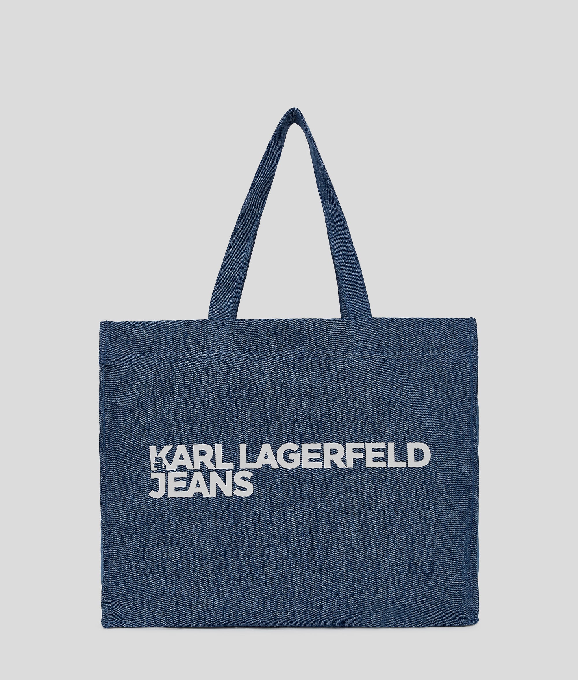 Logo denim shopper