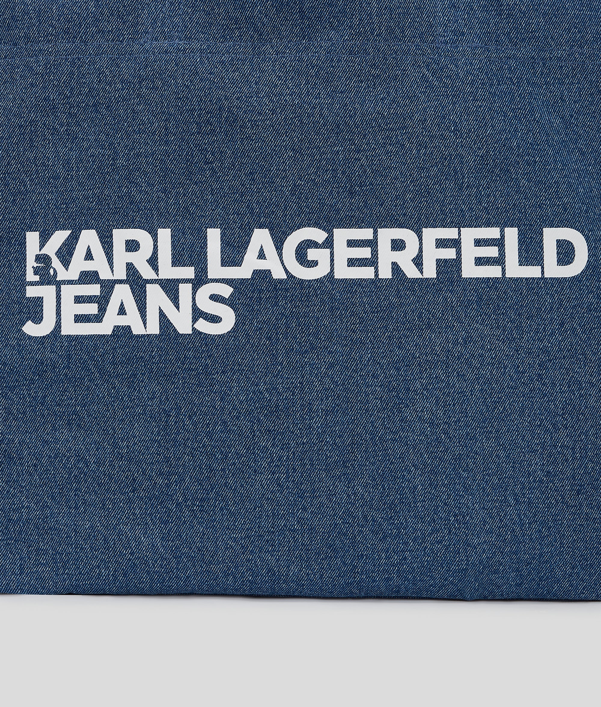 Logo denim shopper