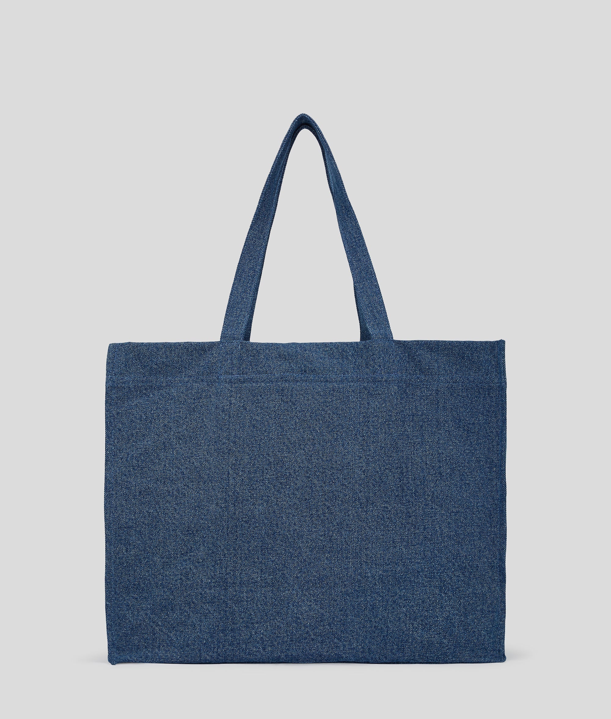 Logo denim shopper